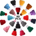 thumbnail image 1 of 80 Pieces Mini Knitted Christmas Hats Mini Knitted Hats Knitted Doll Hats Christmas Tree Ornaments Diy Crafts Art Wine Bottle Decorations, (random Mix, 1 of 5
