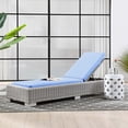 thumbnail image 2 of Modway Conway Outdoor Patio Wicker Rattan Chaise Lounge in Light Gray Light Blue, 2 of 10
