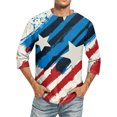thumbnail image 1 of Camisas de Manga Larga para Hombres Imprimir Casual Cuello Redondo Blusa de Manga Corta, Camisas de Lino para Hombres, 1 of 4