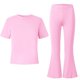 thumbnail image 3 of Camisas de Manga Larga de Niños Tamaño 12-14 Juventud Color Sólido Manga Corta Superior Y Pantalones Largos de Dos Piezas Conjunto de Niños de Vestir Casual, 3 of 6