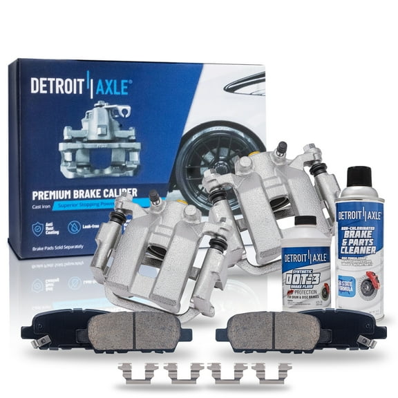 Detroit Axle - Rear Brake Calipers Brakes Brake Pads Replacement for Infiniti G35 M35 M45 Nissan 350Z