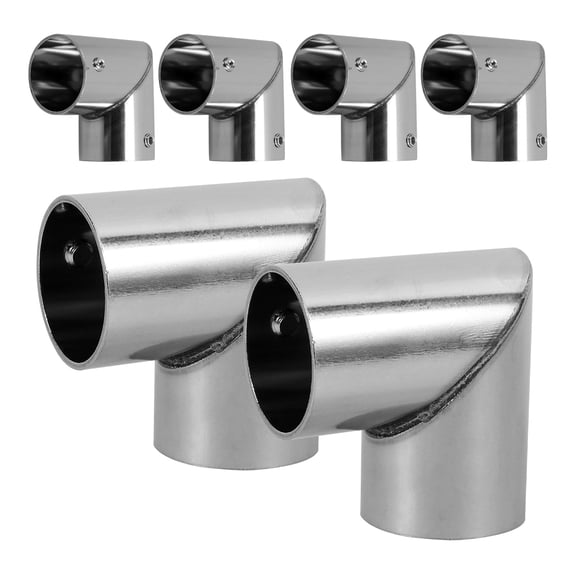 6 Pcs Stainless Steel Pipe Connectors Fasteners Pipe Clamps Small Clamp 90 Degree Pipe Clamp Stainless Steel Pipe Clamp