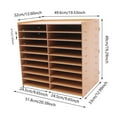 thumbnail image 2 of Wooden File Organizer 18 Compartments Paper Tray with Adjustable Shelves for Home Office School, 2 of 14