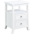 thumbnail image 1 of Convenience Concepts Melbourne Table d'Appoint à Deux Tiroirs, Fini Bois Blanc, 1 of 3