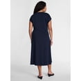 thumbnail image 2 of Terra & Sky Women's Plus Ruched Front Maxi Dress with Short Sleeves, Sizes 0X-5X, 2 of 4
