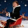 thumbnail image 6 of LIJCC Girls Mock Neck Hooded Jackets Furry Trim Winter Warm Zipper Sweatshirts Soft Fleece Oversized Xmas Trendy Coats(Black,2-3 Years), 6 of 8