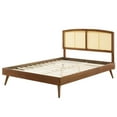 thumbnail image 3 of Platform Bed Frame, Queen Size, Wood, Brown Walnut, Modern Contemporary Urban Design, Bedroom Master Guest Suite, 3 of 9