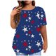 thumbnail image 2 of Fiudx Ofertas Del Día Top Informal de Gran Tamaño con Cuello Redondo para Mujer, Top de Manga Corta con Estampado de Independencia Degradado Sexy de Verano, Regular, 2 of 6