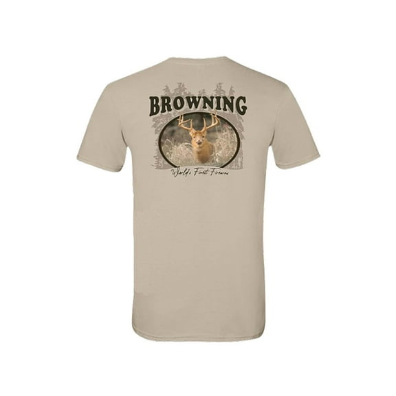 Browning Men's Browning Whitetail Short Sleeve T Shirt Sand Medium