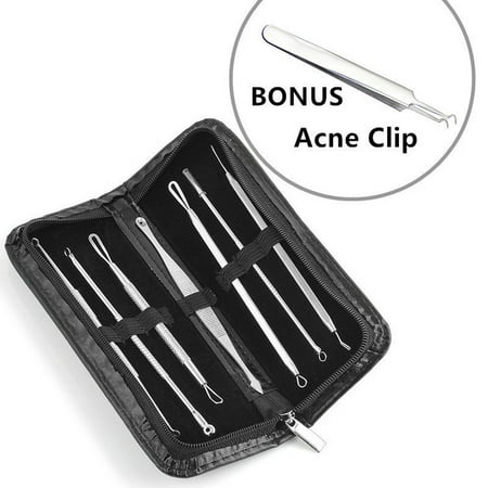 Blackhead Extractor Tool Remover Pimple Blemish Comedone Kit(7PCS Set)+Bonus Acne