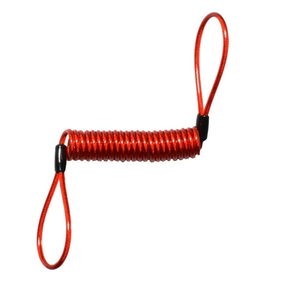 Candado de disco con alarma de 150 cm, resorte de seguridad, cable recordatorio para motocicleta, color rojo Rosso