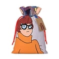 thumbnail image 1 of Scooby-Doo Pofeu Sac Cadeau de Noël Imprimé, Pochette en Toile de Jute avec Cordon de Serrage et Carte en Papier Kraft pour Vacances, Fête et Anniversaire-Moyen, 1 of 7