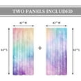 thumbnail image 5 of Rainbow Curtains 42Wx63H Inch Rod Pocket Girls Kids Ombre Pastel Cartoon Cute Colorful Sky Cloud Stars Girly Princess Art Printed Aesthetic Living Room Bedroom Window Drapes Treatment 2 Panels, 5 of 5