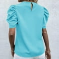thumbnail image 4 of Été Tops pour Women Col Rond Imprimé Floral Manches Courtes Bouffantes Blouse Habillée Décontractée Confortable pour Sortir T-Shirts, 4 of 7