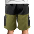 thumbnail image 4 of Hombres Casual Patchwork Hasta la rodilla Pantalones cargo con bolsillo Pantalones cortos elásticos con cordones rectos Pompotops  oipoqjl41038, 4 of 8