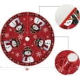 thumbnail image 6 of dinii Let It Snow Snowman Christmas Tree Skirt, Xmas Winter Holiday Party Tree Mat Indoor Outdoor Decoration 36 Inch, 6 of 6
