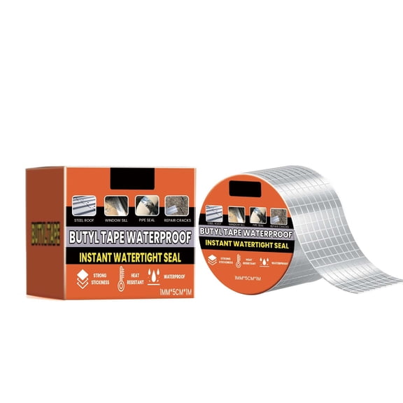 Waterproof Sealing Tape, Aluminum Foil Tape, for RV Repair, Window, Silicone, Silver, 2.5inch x1.9feet