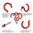 thumbnail image 4 of 20pcs Cup Hooks 1-1/4 Inch Vinyl Coated Screw-in Ceiling Wall Mount Hooks Great for Indoor Outdoor Hanger Red, 4 of 7