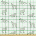 thumbnail image 2 of Ambesonne Wolf Fabric by the Yard Upholstery, Cartoon Sketch Wild Dog Print, 2 Yards, White Pearl, 2 of 5