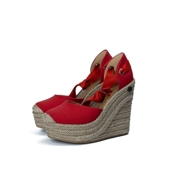 Michplas Women's Shoes, Stability Heels, High Heel Platform Closed Toe, Red, Sizes 6-10