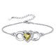 thumbnail image 1 of Pulsera Silvora Corazón Infinito Sintética Citrino topacio plata de ley regalo de cumpleaños, 1 of 8