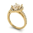 thumbnail image 2 of Clara Pucci 14K Yellow Gold Solid Gold Morganite Halo Anniversary Ring for Women - 2.38 cttw Pear Cut, 2 of 7