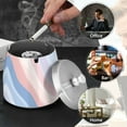 thumbnail image 4 of Yayeee Ashtray with Lid for Cigarette Smokeless Stainless Steel Home Ash Holder, Abstract Blue, 4 of 7