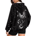 thumbnail image 2 of Garronmavis Gothic Sun Womens Fashion Tops Hoodies Smooth Loose Women Full Zip Up Oversized Sweatshirts Washable Elastic Long Sleeve Outerwear Winter Outfit with Pocket, 2 of 7