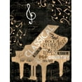 thumbnail image 2 of Grey, Jace 12x14 Gold Ornate Wood Framed with Double Matting Museum Art Print Titled - Music Notes Black Mate, 2 of 4