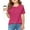 Hot Pink, variant on Pitauce Big Girls Solid Color Crew Neck T-Shirt Short Sleeve Ruched Tees Summer Casual Blouses Basic Tops for Kids 3-14 Years