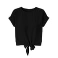 thumbnail image 7 of Workout Tops Woman Summer Yoga Athletic Shirts Cap Sleeve Tie Bow Loose Fit Gym Muscle Shirt, 7 of 7