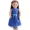 Blue, variant on AlevRam 18″Doll Sleeveless Party Dress – Elegant Lace Gown with Rose Flower Waistband – Fits Most 18” Dolls