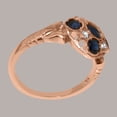 thumbnail image 4 of LBG British Made 14k Rose Gold ring with Natural Sapphire & Diamond Womens Statement Ring - 33 size options - Size 11, 4 of 7