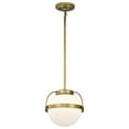 thumbnail image 4 of Nuvo Lighting Lakeshore 1 Light Small Pendant - Natural Brass Finish - White Opal Glass - Natural Brass, 4 of 15