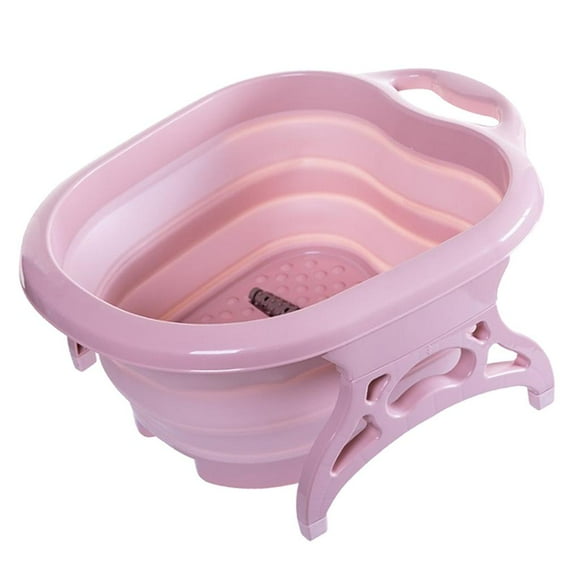 Lavabo de pies Baño de pies Bañera de remojo Pies Sole Masaje Relajación Plegable Rosado Colcomx Lavamanos plegable para pies