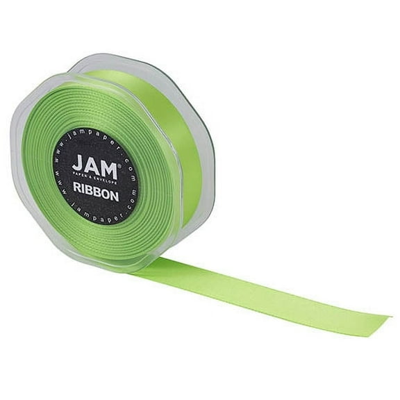 JAM Paper Lime Green Ribbon, 7/8in x 25yds, 1 Pack