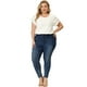 thumbnail image 3 of Women's Plus Size Tops Lace Panel Elegant Work Short Sleeve Top White 1X, 3 of 7
