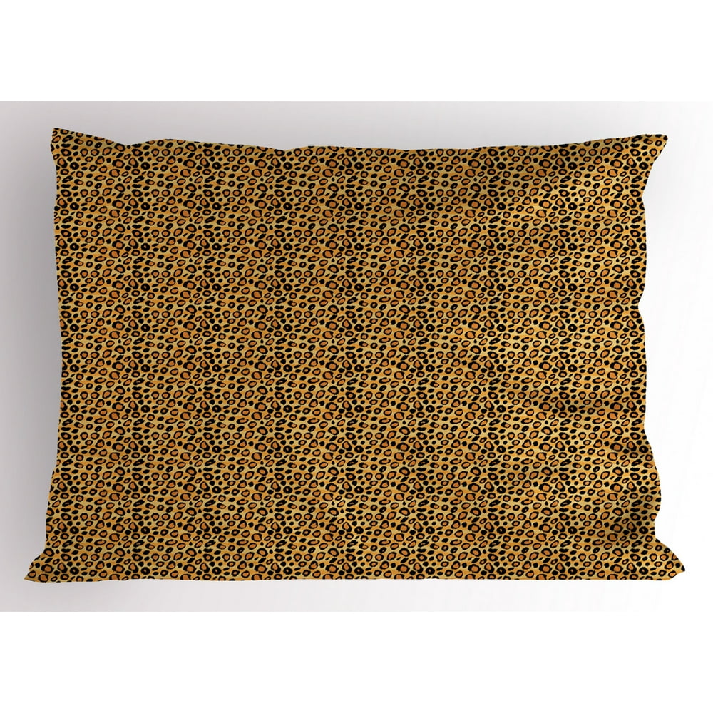Leopard Print Pillow Sham Spotty Jungle Safari Feline Print Wild Africa
