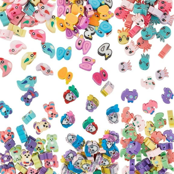 240 Pcs Animal Clay Beads 6 Styles Mixed Color Handmade Polymer Beads DIY Loose Octopus & & Elephant Beads for Bracelets Jewelry Making