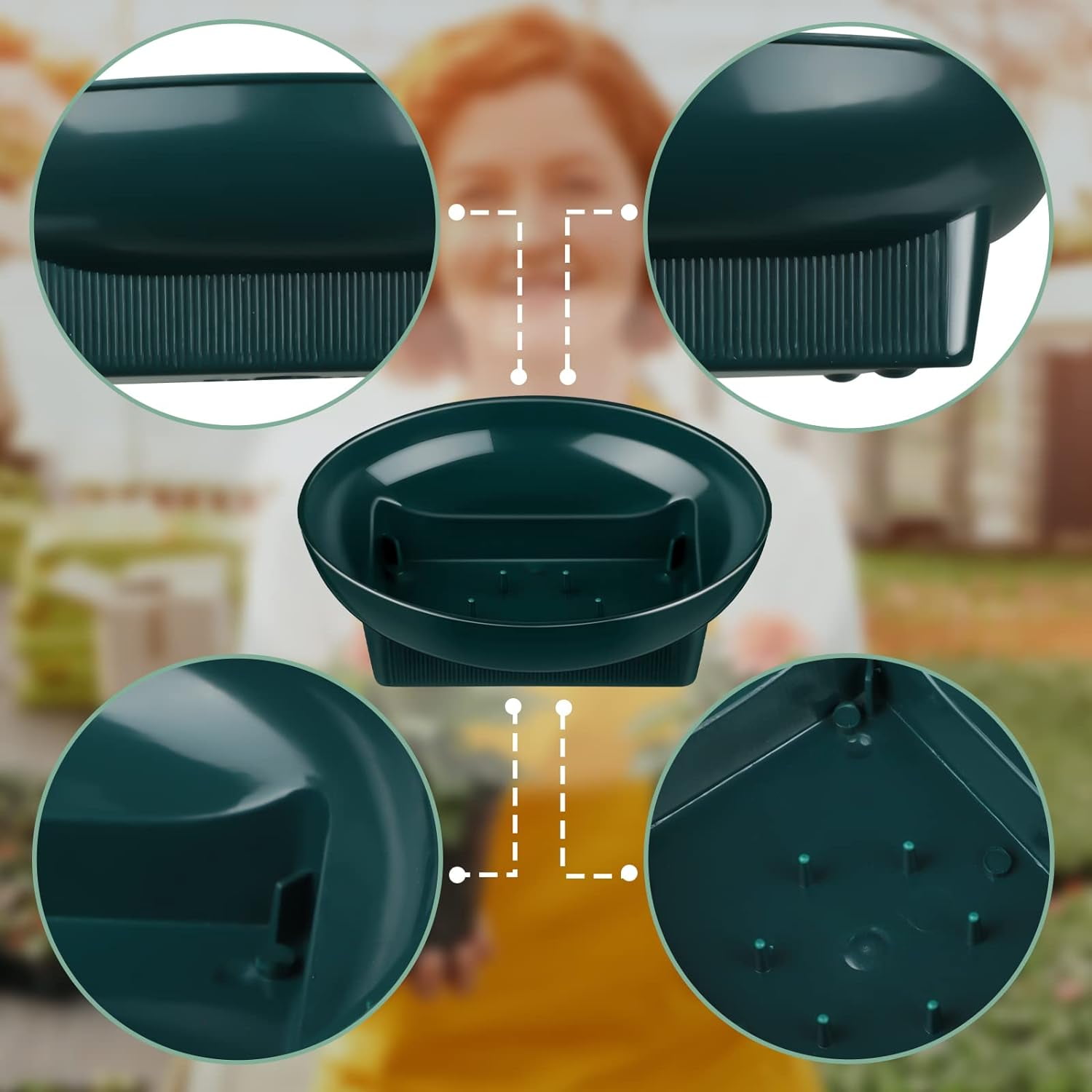 ABCISI 12 Pcs Floral Supplies Green Bowls for Flower Arrangements, Large Size 6.3 Inch Floral Foam Bowls for Holiday Wedding Floral Shop, Fresh Flower Decoration Supplies (Foam Not Include)