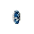 thumbnail image 3 of Blue Rose Glitter Overlay Glass Charm .925 Sterling Silver Fancy Reflection Beads, 3 of 5