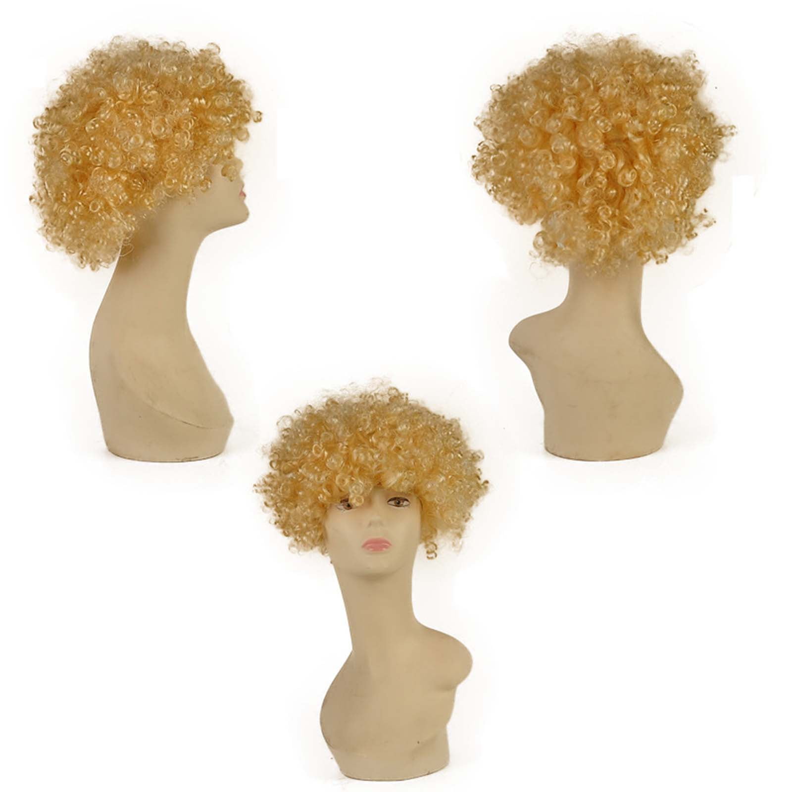 High Quality 70's Disco Afro Curly Wig Fancy Dress Clown Black or Brown Funky 