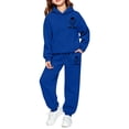 thumbnail image 4 of Girls Outfit Printed Cute Sweatshirt Indoor for Girls Breathable Wide Leg Stylish Summer Children Pants Set, 4 of 4