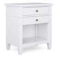 thumbnail image 1 of SIMPLIHOME Carlton 24 inches Wide Night Stand, Bedside table, White SOLID WOOD, Rectangle, with Storage, 2 Drawers and 1 Shelf, For the Bedroom, Transitional Modern, 1 of 2