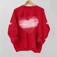 thumbnail image 7 of Sweatshirt for Women Graphic Heart Print Crewneck Long Sleeve Loose Fit Casual Pullover Tops Fashion Festive Heart Pattern Clothes for Daily Wear, 7 of 7