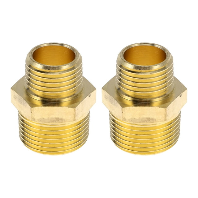 Accesorios de tubería de latón Unique Bargains 3/4" x 1/2"NPT nipple hexagonal reductor 2 piezas
