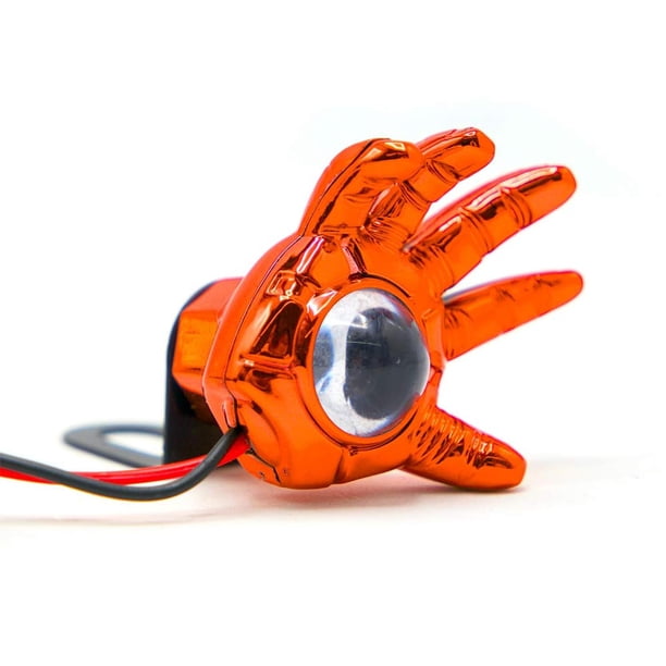 Faro Para Moto Rasen Decorativo Led Delantero O Trasero Tipo Mano naranja
