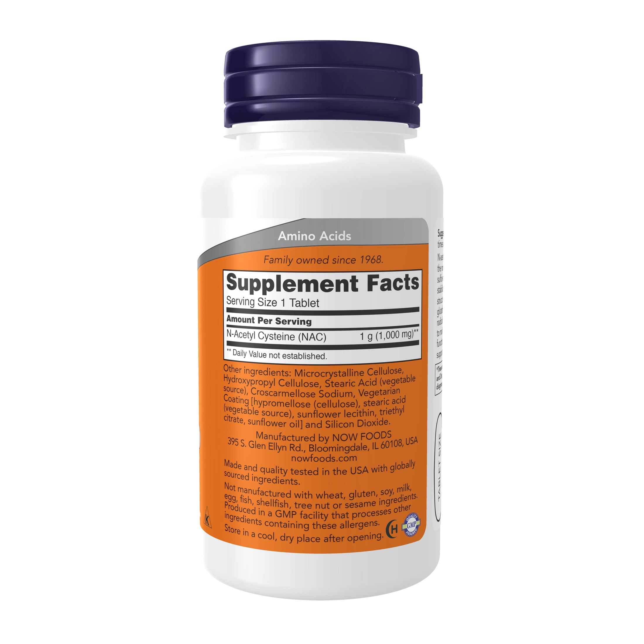 NOW Supplements, NAC (N-Acetyl-Cysteine) Tablets, 1000 mg, Free Radical Protection*, 60 Count