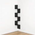 thumbnail image 3 of VASAGLE Estantería Esquinero, Estante de Pared flotante de 5 Niveles con Diseño en Zigzag,  Negro, 3 of 8
