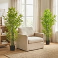 thumbnail image 2 of HOMCOM 5' Artificial Bamboo Tree, Indoor Fake Plant in Pot, Set of 2, 2 of 10